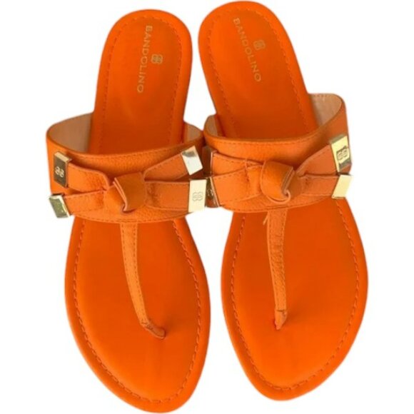 Bandolino Toe Post Sandals Bow Detail - Orange - 8.5M - Picture 2 of 10